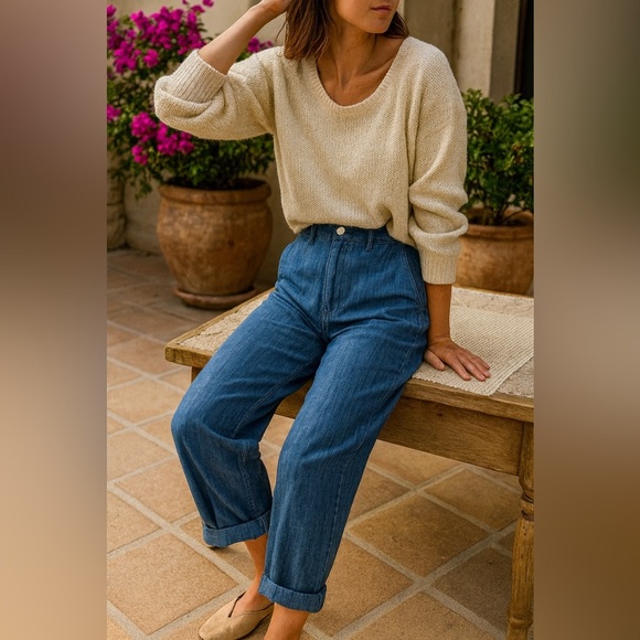 Lauren Ralph Lauren 100% Soft Linen High Waist Wide Leg Pants - Picture 1 of 6